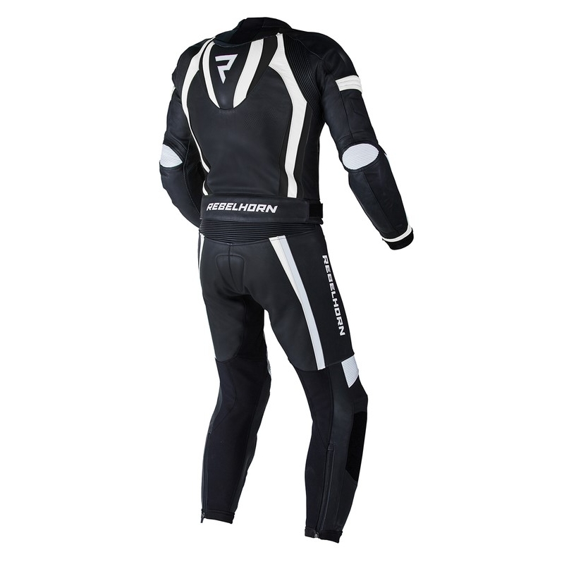 Rebelhorn Piston II PRO schwarz-weißer Motorradoverall Ausverkauf