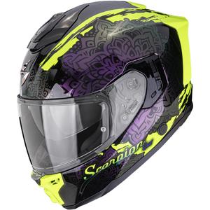 Scorpion EXO-1500 Air Vortex Integralhelm für Motorräder, schwarz-fluoreszierend gelb-chamäleon