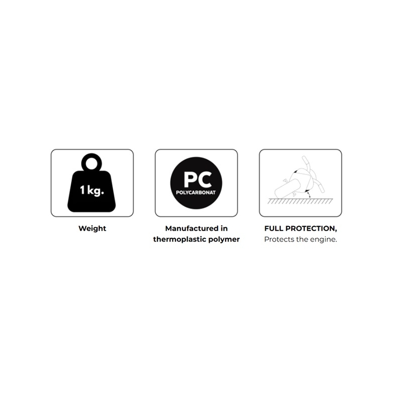 Engine protective covers PUIG schwarz included 3 covers