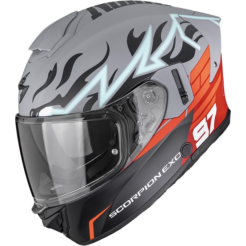 Scorpion EXO-530 Air JSK 97 Integralhelm für Motorräder, mattgrau-rot