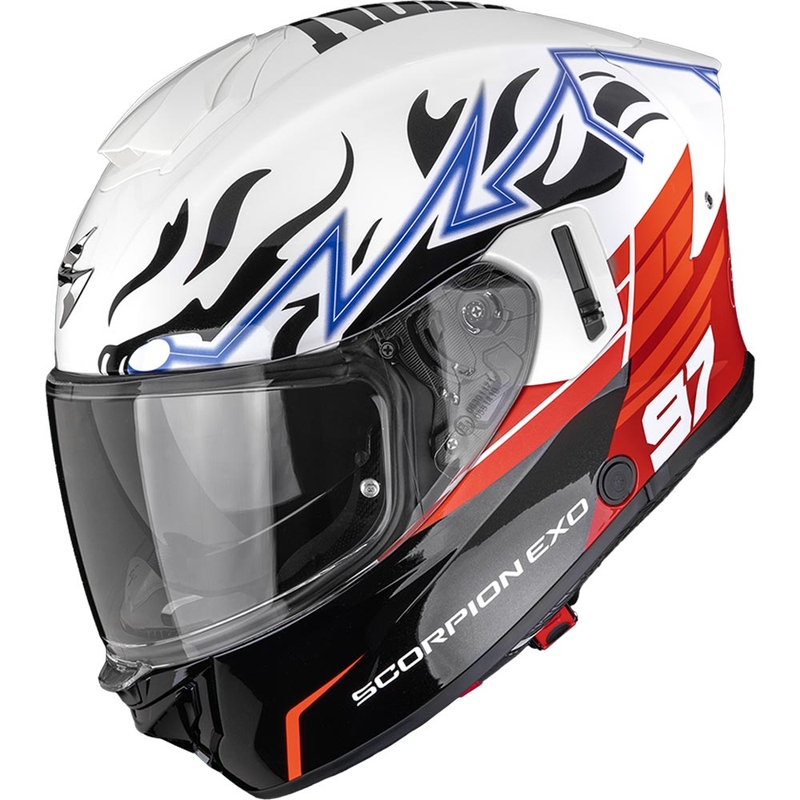 Scorpion EXO-530 Air JSK 97 Integralhelm für Motorräder, weiß-rot
