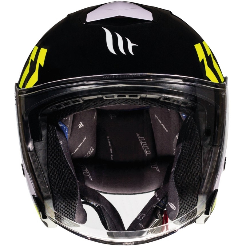 Offener Motorradhelm MT Thunder 3 SV Venus schwarz-weiß-fluo gelb Ausverkauf