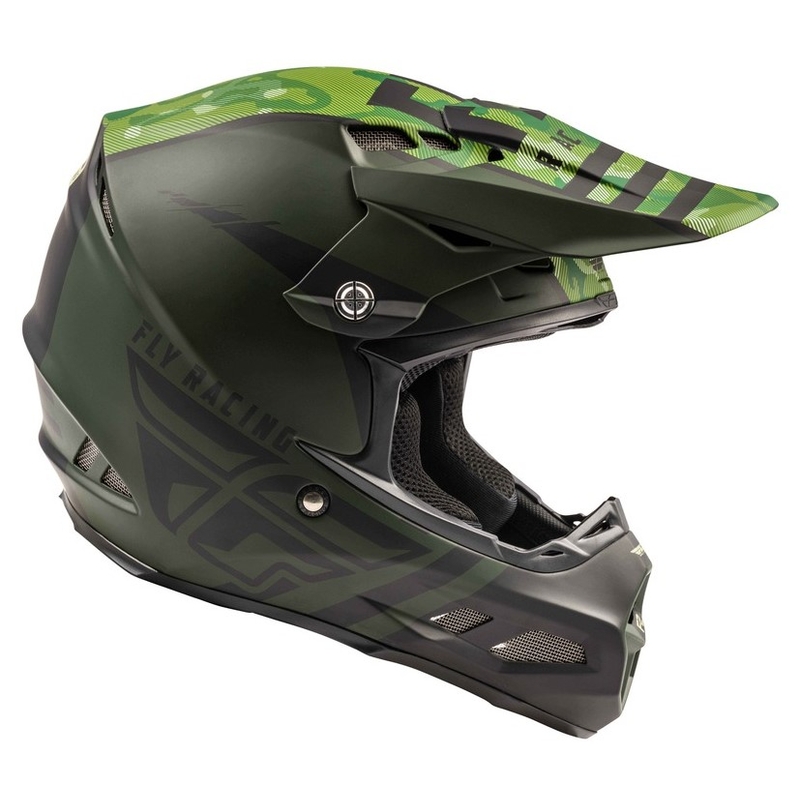 Motocross Helm FLY Racing F2 Carbon Granite schwarz-grün