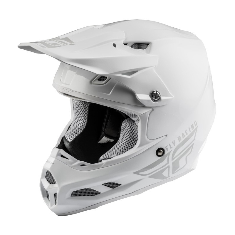 Motocross Helm FLY Racing F2 Carbon Solid weiß