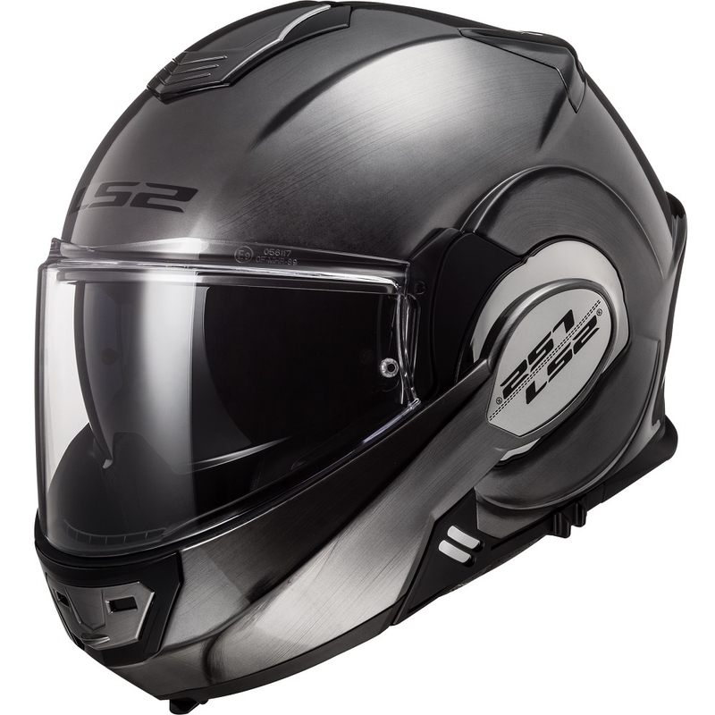 Motorrad-Klapphelm LS2 FF399 Valiant Jeans Titanium - Grad II