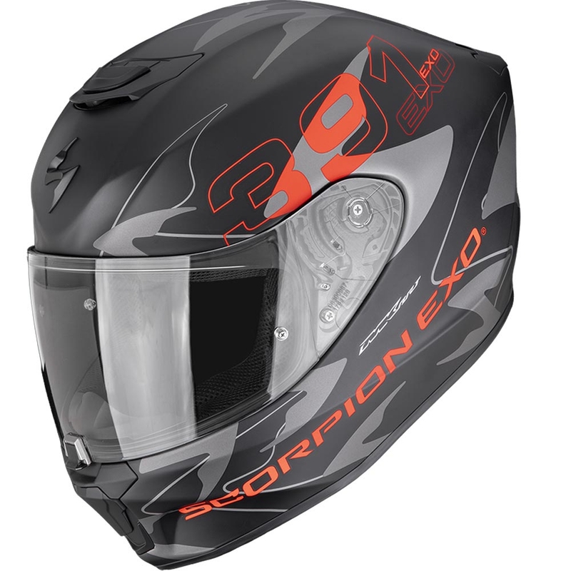 Scorpion EXO-391 Key Integralhelm für Motorräder, matt schwarz-silber-rot
