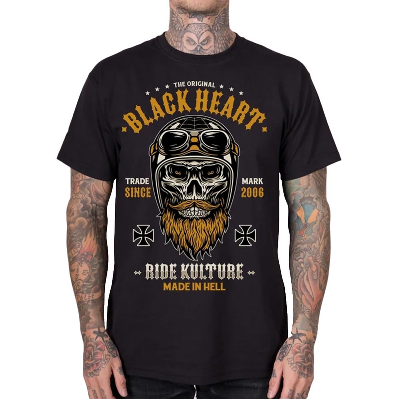 Schwarzes Herz-Whiskery-T-Shirt