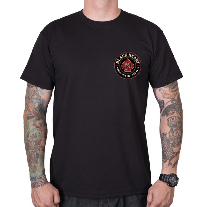 Schwarzes Herz-Trapper-T-Shirt