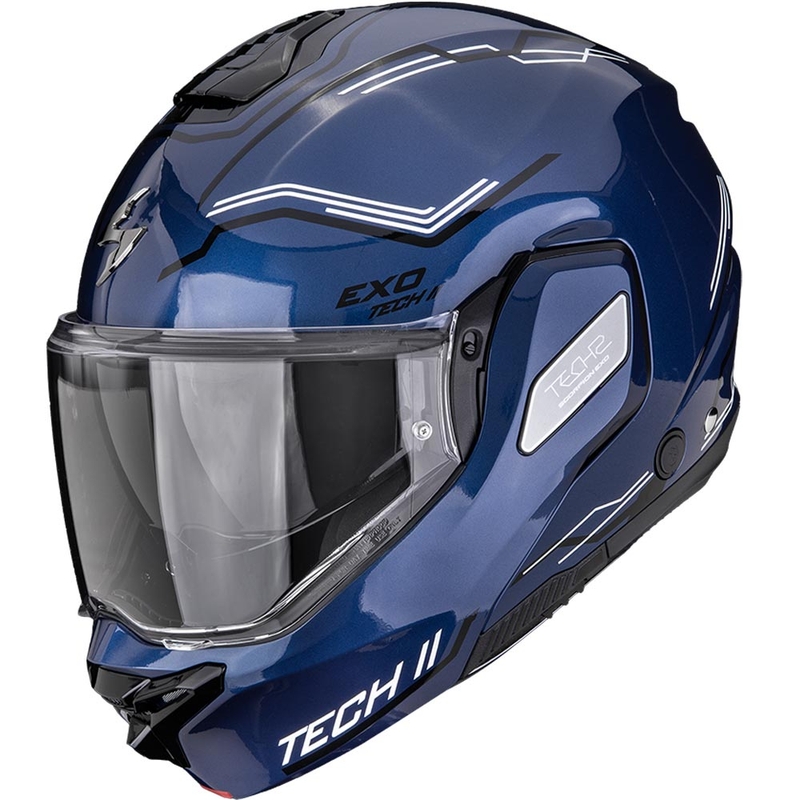 Scorpion EXO-TECH II Dash Klapphelm für Motorräder, blau-schwarz-weiß