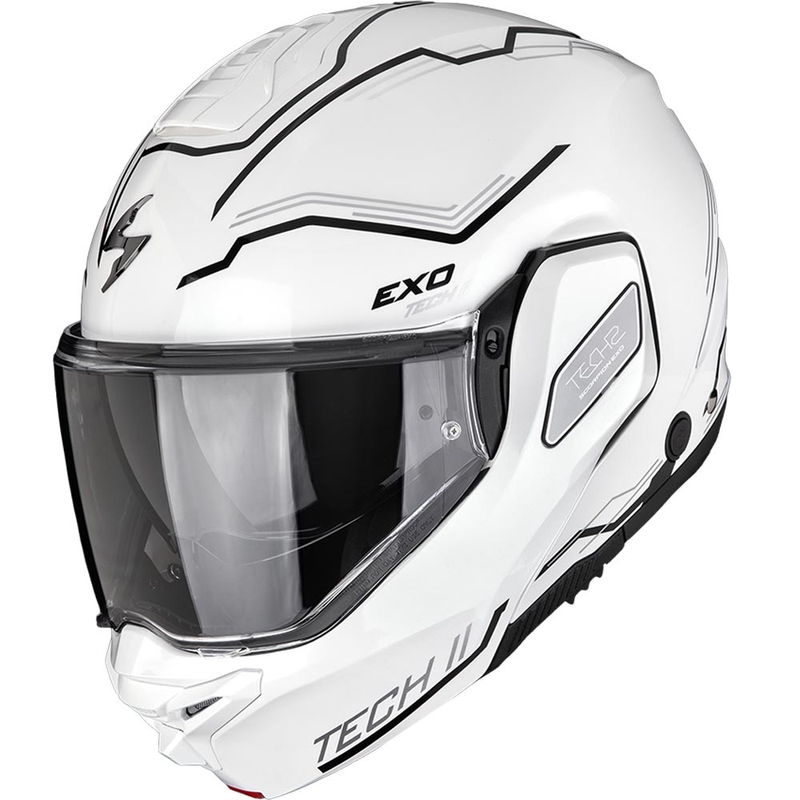 Scorpion EXO-TECH II Dash Klapphelm für Motorräder, weiß-silber-schwarz