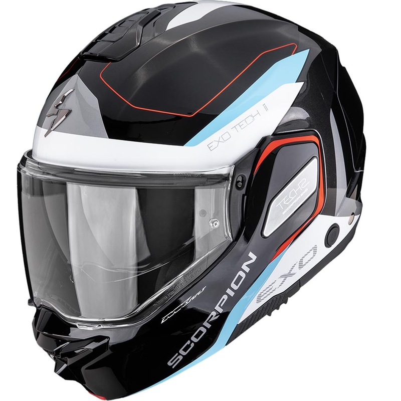 Scorpion EXO-TECH II Passager Klapphelm für Motorräder, schwarz-weiß-blau