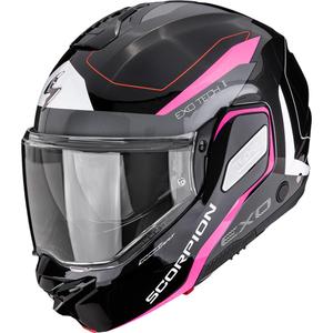 Scorpion EXO-TECH II Passager Klapphelm für Motorräder, schwarz-silber-pink