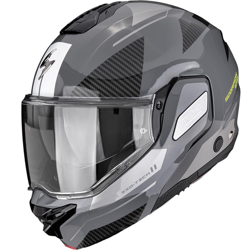 Scorpion EXO-TECH II Void Klapphelm für Motorräder, silber-fluoreszierend gelb