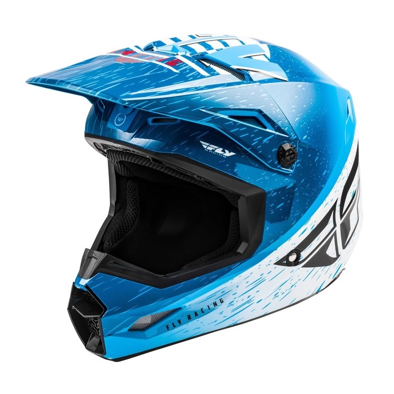 Motocross Helm FLY Racing Kinetic K120 blau-weiß-rot Ausverkauf