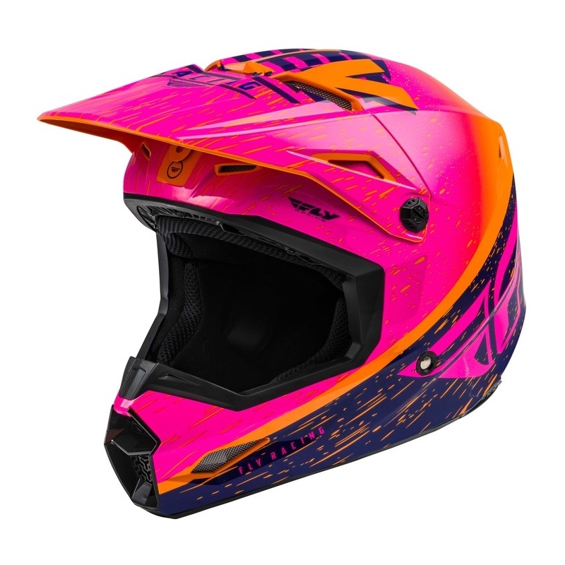 Motocross-Helm FLY Racing Kinetic K120 orange-rosa-schwarz