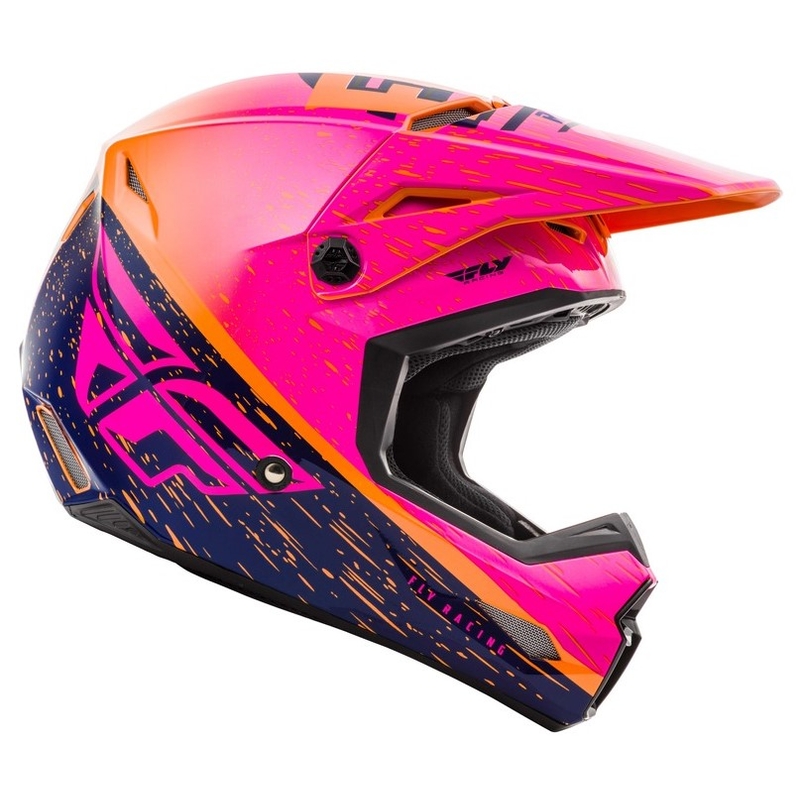 Motocross-Helm FLY Racing Kinetic K120 orange-rosa-schwarz