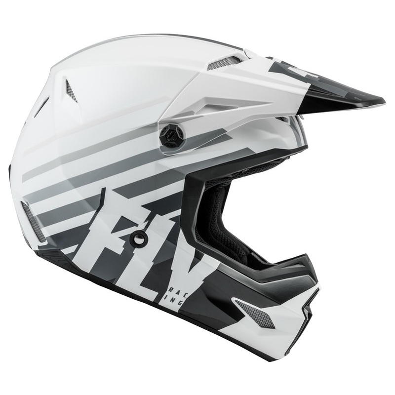 Motocross-Helm FLY Racing Kinetic K120 weiß-schwarz-grau