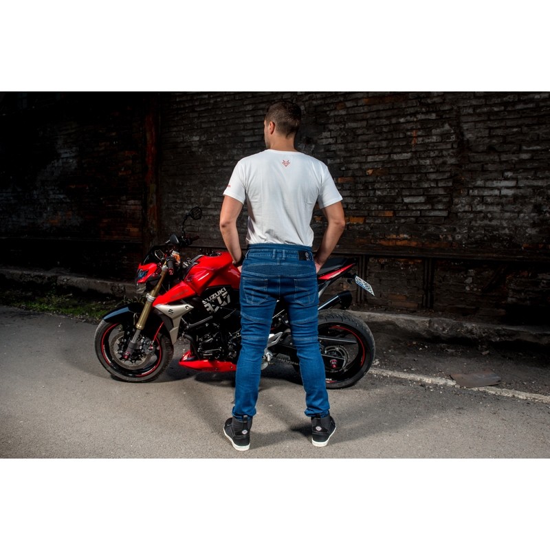 Street Racer Basic Blaue Motorradjeans Ausverkauf