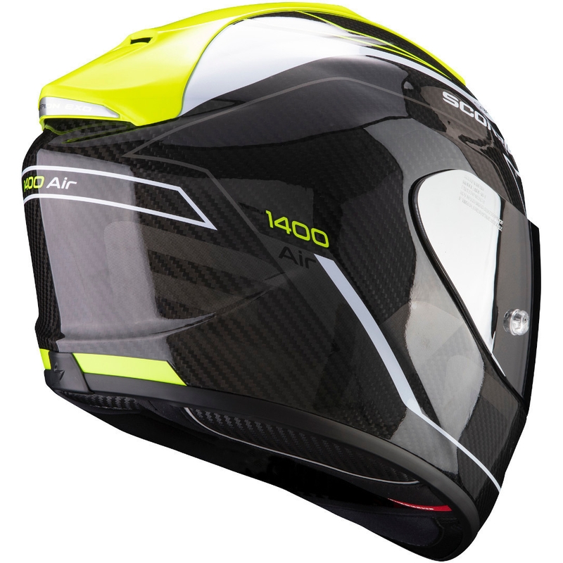 Integralhelm Scorpion EXO-1400 Carbon Air Beaux schwarz-weiß-fluo gelb