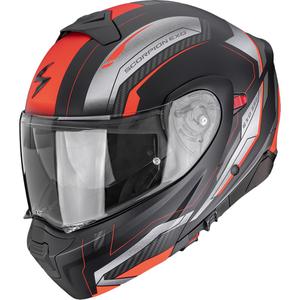 Scorpion EXO-930 EVO Space Klapphelm für Motorräder, matt schwarz-silber-rot