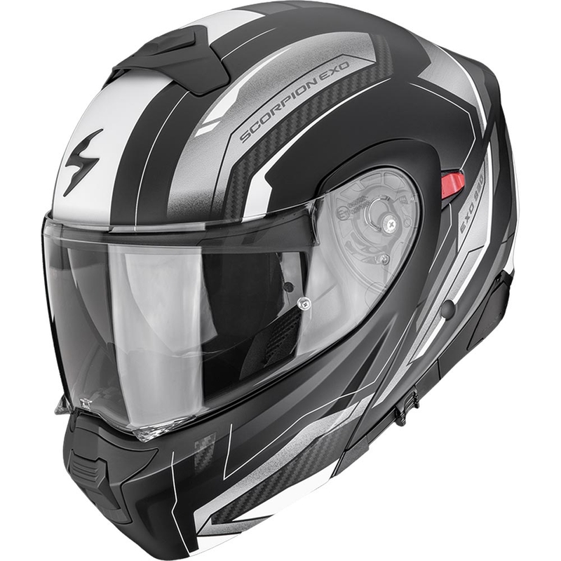 Scorpion EXO-930 EVO Space Klapphelm für Motorräder, matt schwarz-silber-weiß