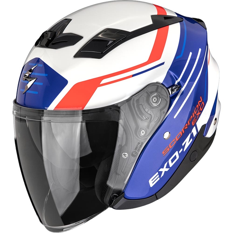 Scorpion EXO-Z1 Prymus offener Motorradhelm weiß-blau-rot