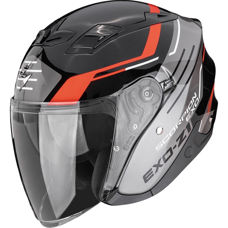 Scorpion EXO-Z1 Prymus offener Motorradhelm schwarz-silber-rot