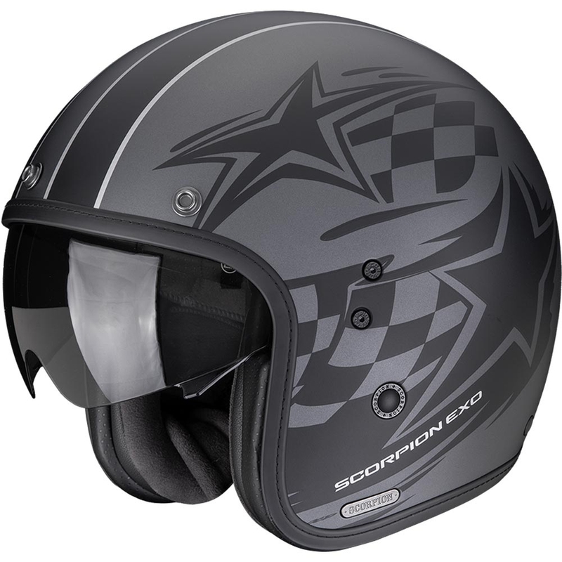 Scorpion Belfast II Flagstone offener Motorradhelm, mattsilber-schwarz