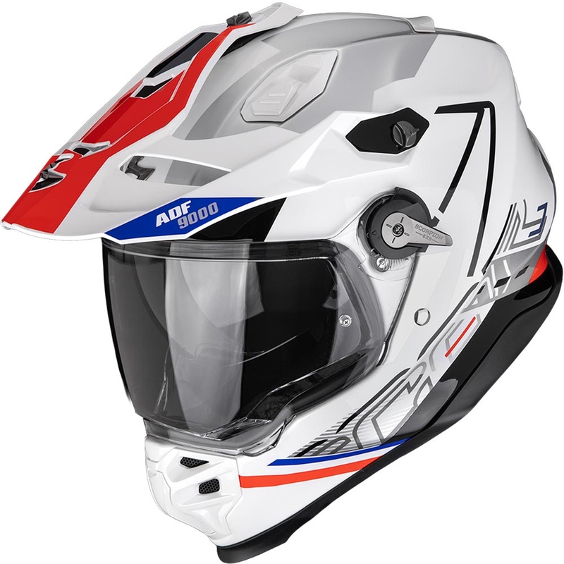 Enduro-Helm Scorpion ADF-9000 Air Summit weiß-rot-silber