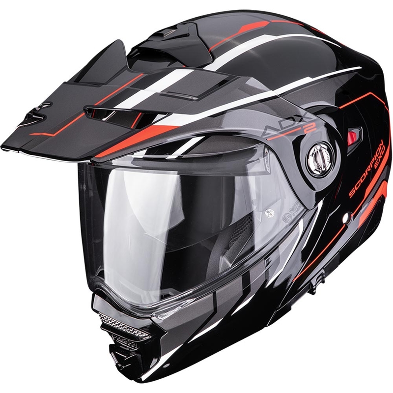 Enduro-Motorradhelm Scorpion ADX-2 Walt schwarz-silber-rot