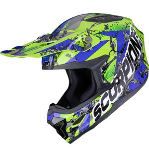 Scorpion SMX-10 Benzin-Motocrosshelm grün-blau-schwarz