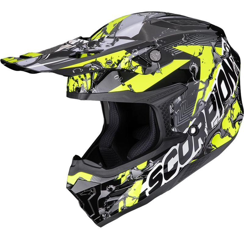 Scorpion SMX-10 Benzin-Motocrosshelm schwarz-gelb