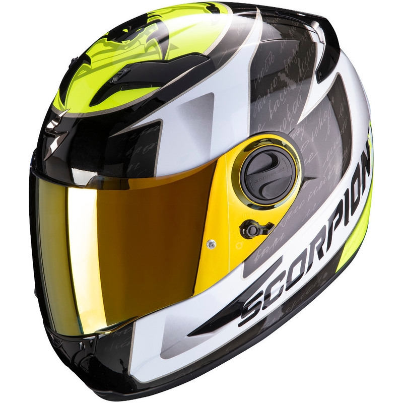 Integralhelm Scorpion EXO-490 Tour schwarz-weiss-fluo gelb Ausverkauf