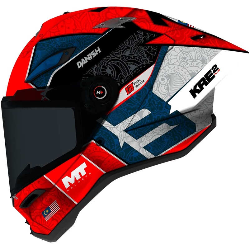 Integralhelm MT KRE 2 PLUS Dänisch 26 Saison B5 rot-blau