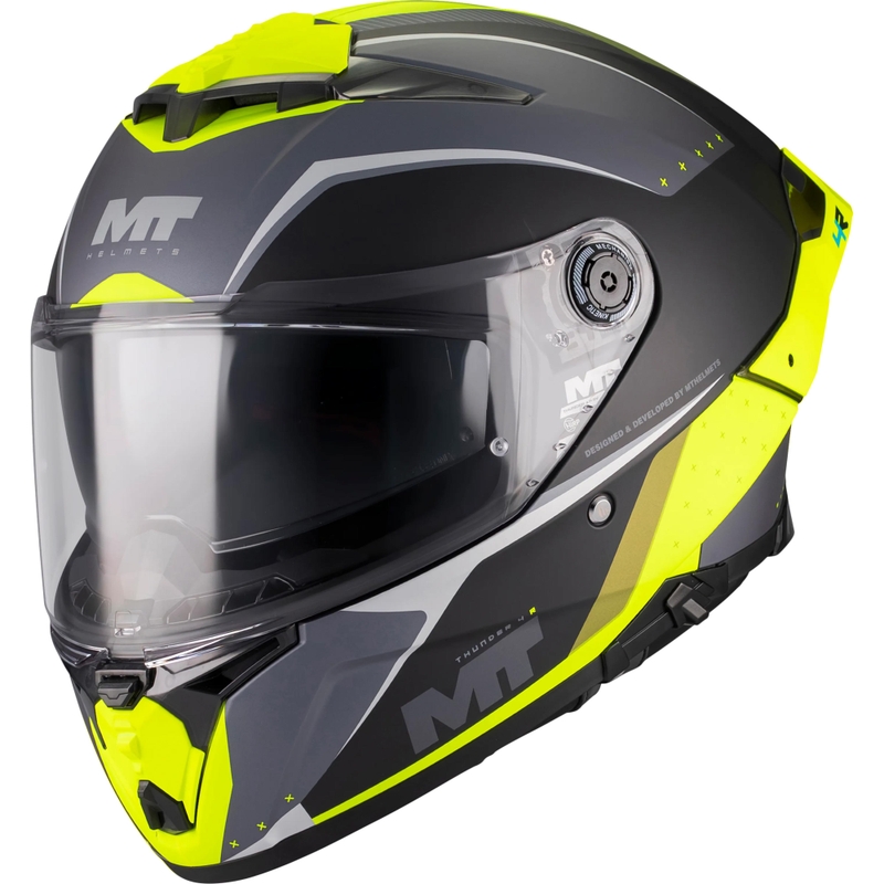 Integralhelm MT Thunder 4 R SV Windkanal B3 schwarz-grau-fluoreszierend gelb