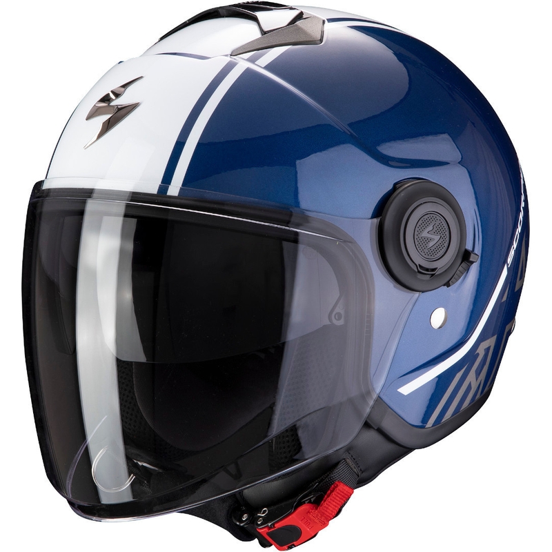 Offener Helm Scorpion EXO-CITY Avenue blau-weiß