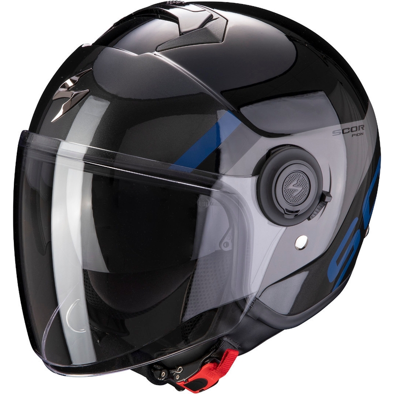 Offener Helm Scorpion EXO-CITY Sympa schwarz-silber
