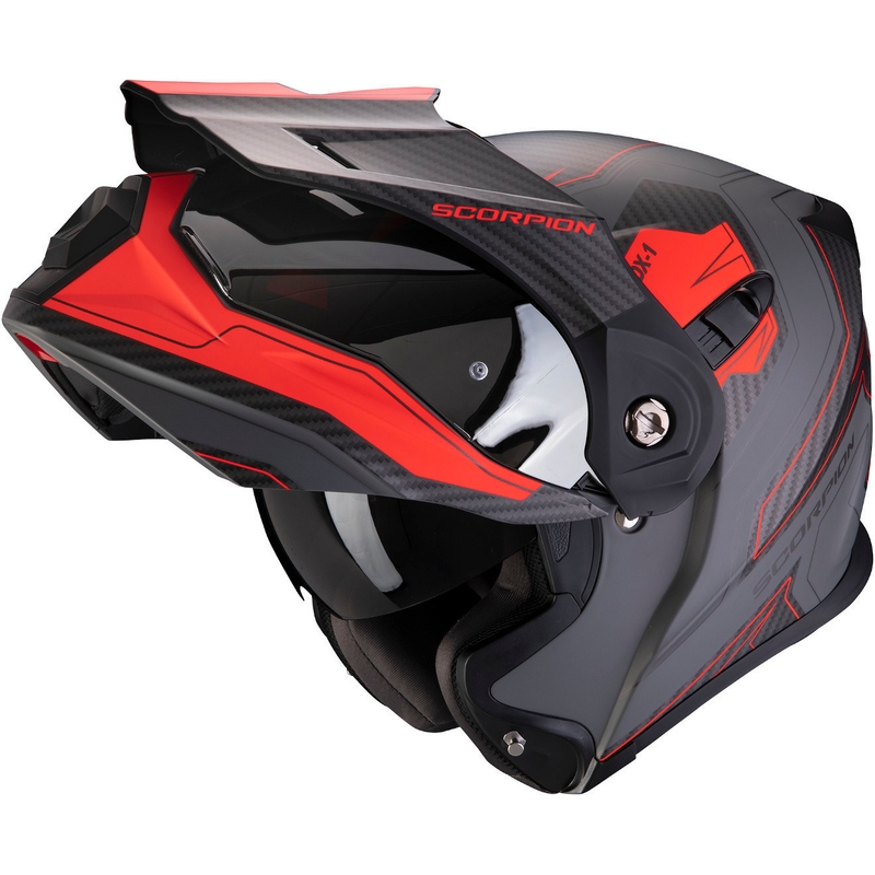 Klappbarer Endurohelm Scorpion ADX-1 Tucson grau-rot Ausverkauf