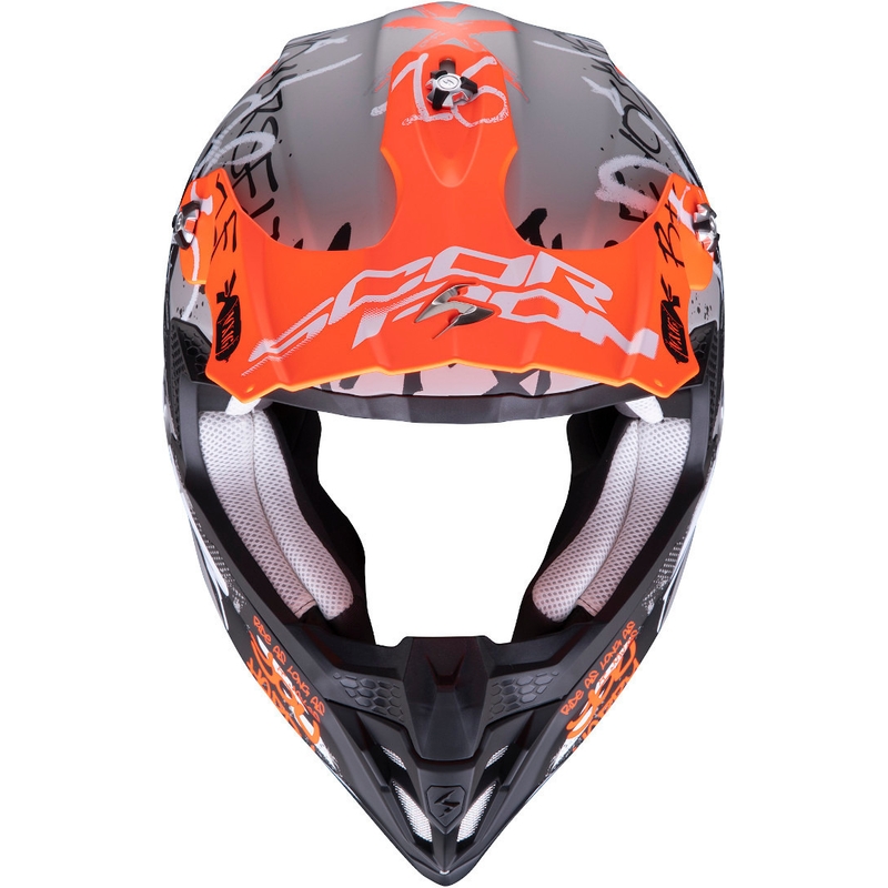 Motocross Helm Scorpion VX-16 Air Oratio grau-orange