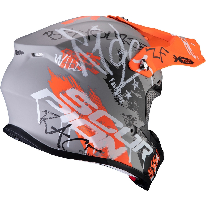 Motocross Helm Scorpion VX-16 Air Oratio grau-orange