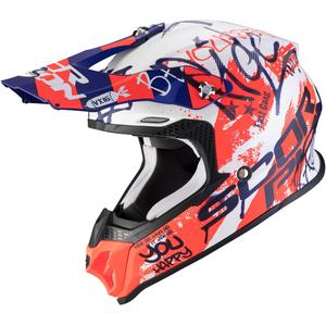 Motocross Helm Scorpion VX-16 Air Oratio weiß-blau-rot