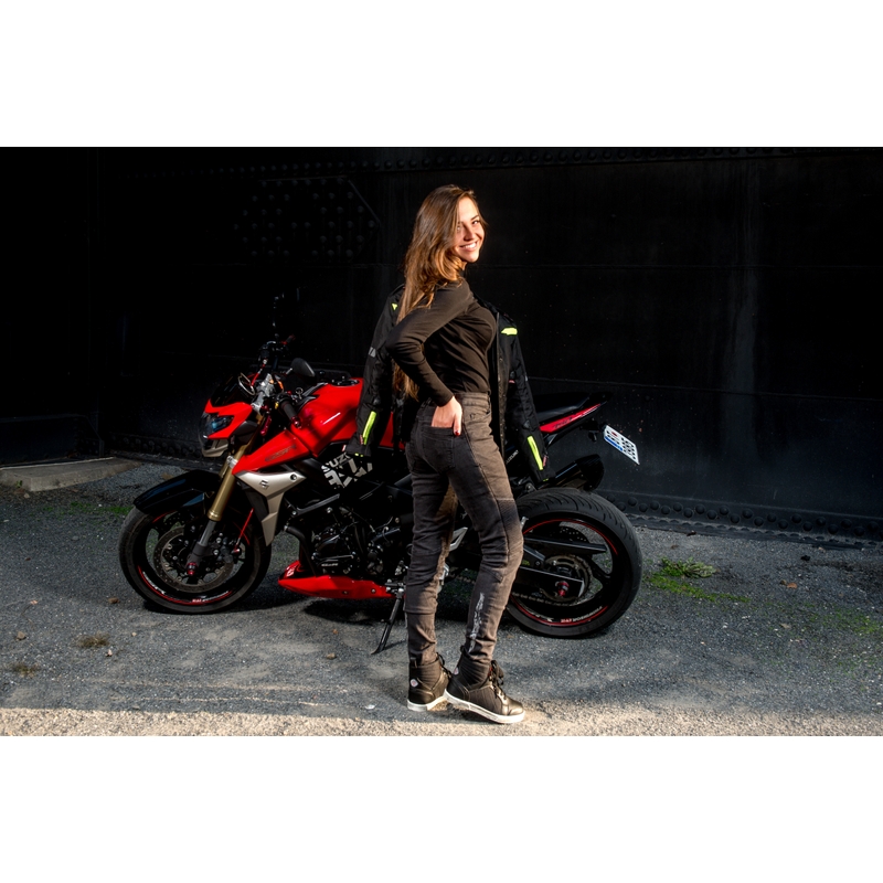 Women's Street Racer Spike Schwarz Motorrad Jeans Ausverkauf