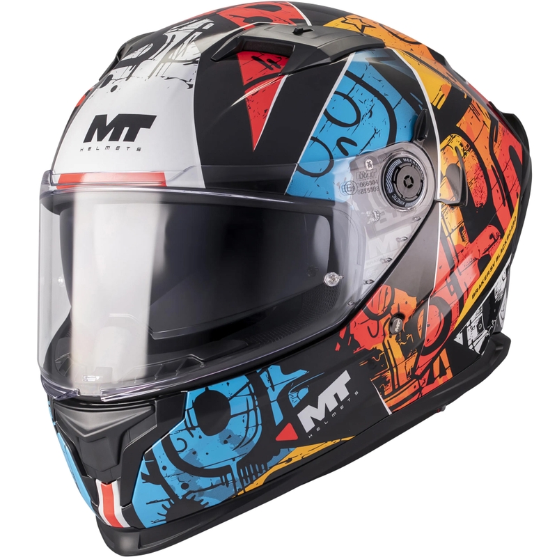 Integralhelm MT Braker SV Blackboard B5 schwarz-blau-rot