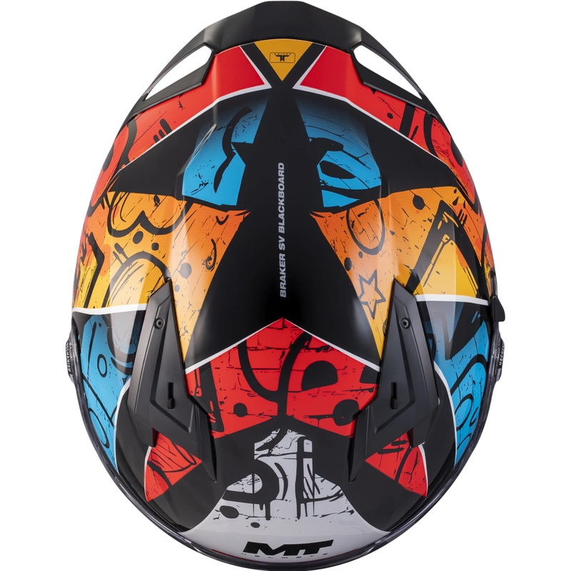 Integralhelm MT Braker SV Blackboard B5 schwarz-blau-rot