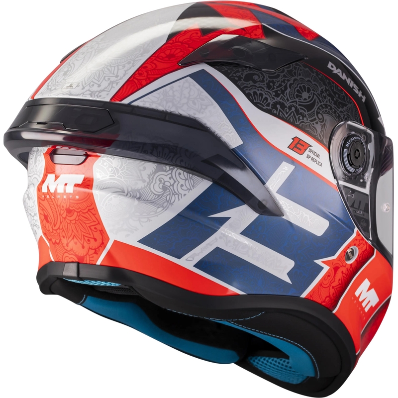 Integralhelm MT Targo S Danish_26_Season C5 rot-blau-grau