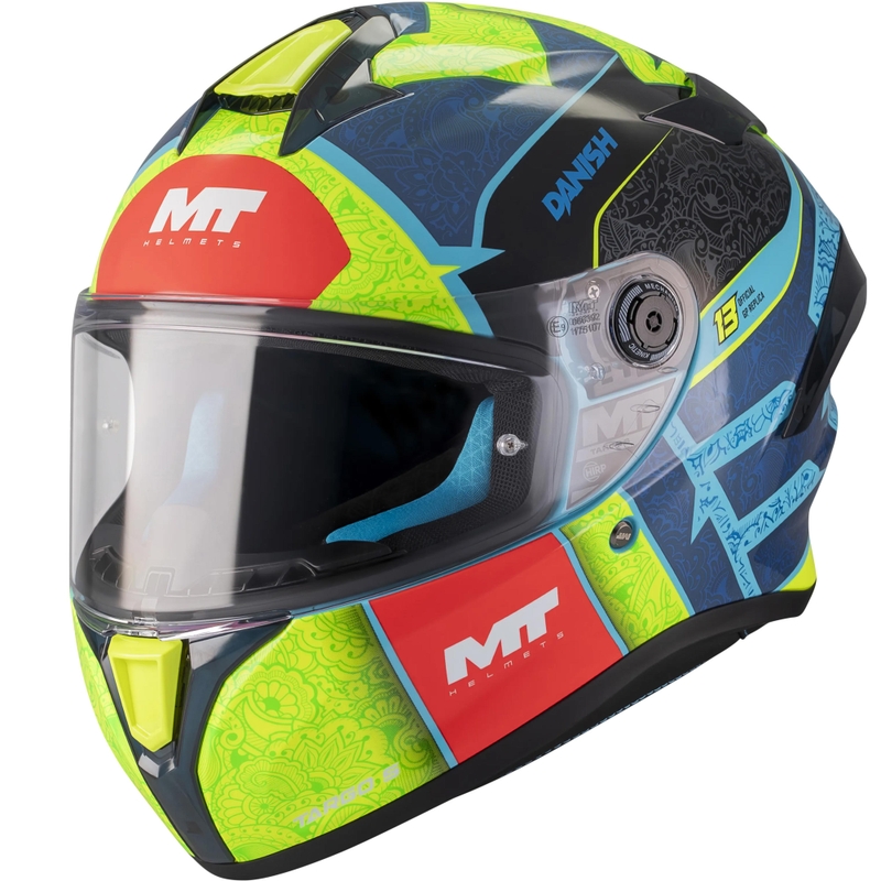 Integralhelm MT Targo S Danish_26_Brasil C3 blau-fluoreszierend gelb-rot