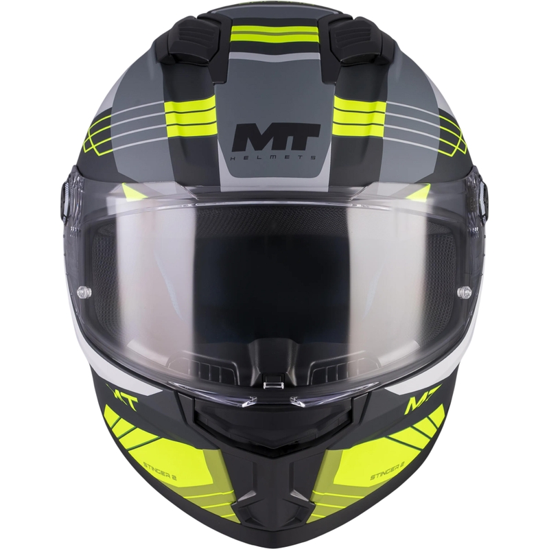 Integralhelm MT Stinger 2 Baldur C3 schwarz-grau-fluoreszierend gelb