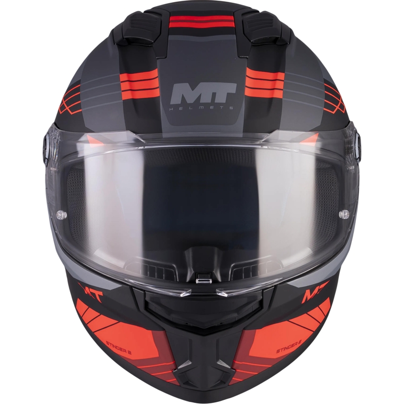 Integralhelm MT Stinger 2 Baldur C15, matt schwarz-grau-rot