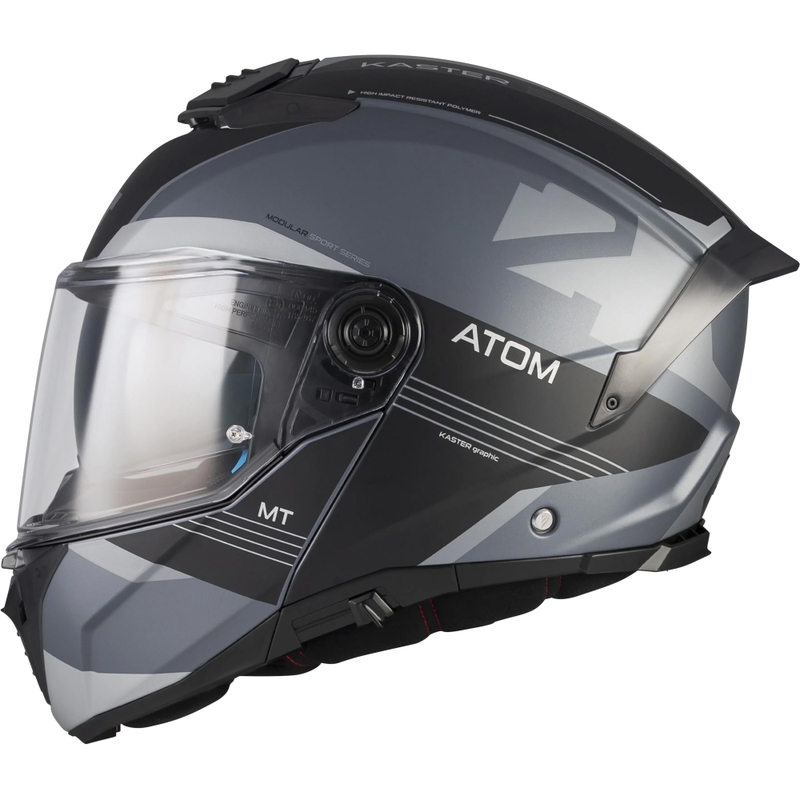 Klappbarer Motorradhelm MT Atom 2 SV Kaster C2 matt schwarz-grau