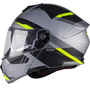 Klappbarer Motorradhelm MT Genesis R SV Cheeky C3 schwarz-grau-fluoreszierend gelb